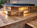 Deck with backlit skirt and backlit stair 